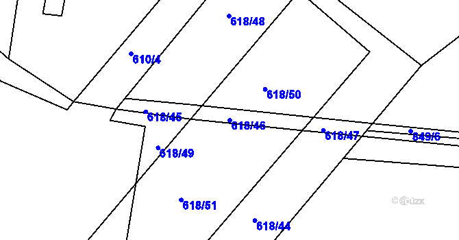Parcela st. 618/46 v KÚ Lhota u Dobřan, Katastrální mapa