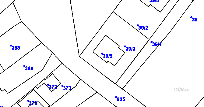 Parcela st. 39/5 v KÚ Lhota u Dobřan, Katastrální mapa