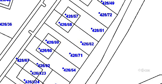 Parcela st. 426/52 v KÚ Lhota u Dobřan, Katastrální mapa