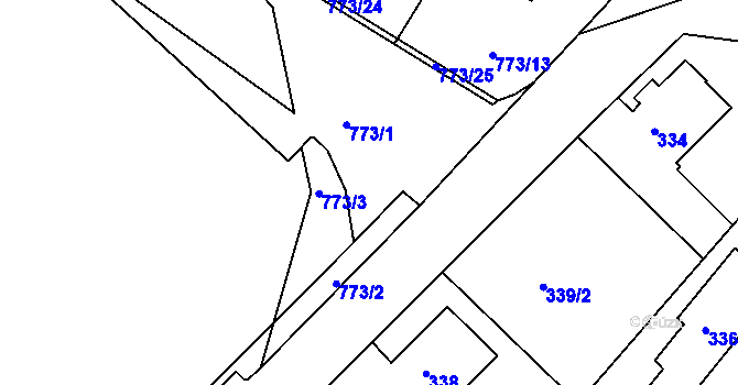 Parcela st. 773/29 v KÚ Lhota u Dobřan, Katastrální mapa