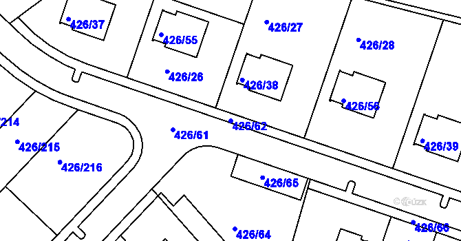 Parcela st. 426/62 v KÚ Lhota u Dobřan, Katastrální mapa