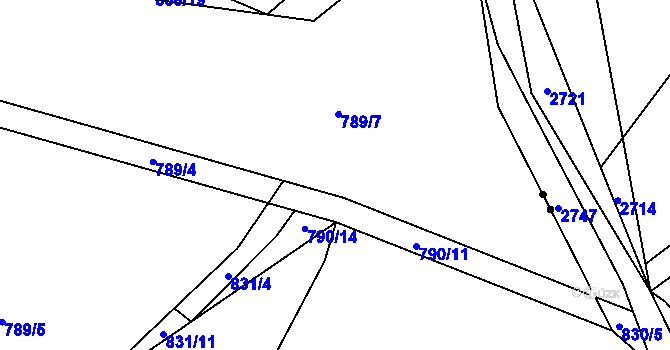Parcela st. 790/15 v KÚ Lhota u Dobřan, Katastrální mapa