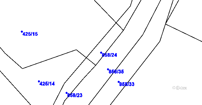 Parcela st. 858/24 v KÚ Lhota u Dobřan, Katastrální mapa