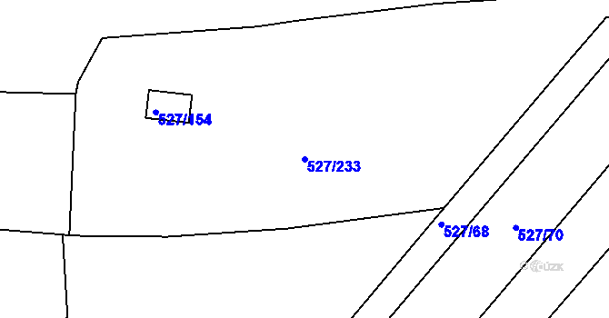 Parcela st. 527/233 v KÚ Lhota u Dobřan, Katastrální mapa
