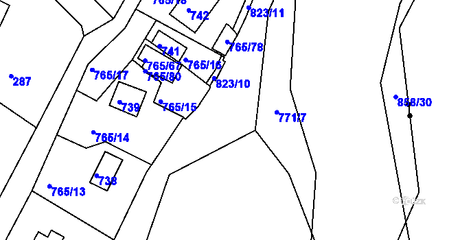 Parcela st. 771/5 v KÚ Lhota u Dobřan, Katastrální mapa