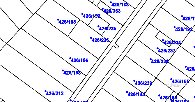 Parcela st. 426/132 v KÚ Lhota u Dobřan, Katastrální mapa