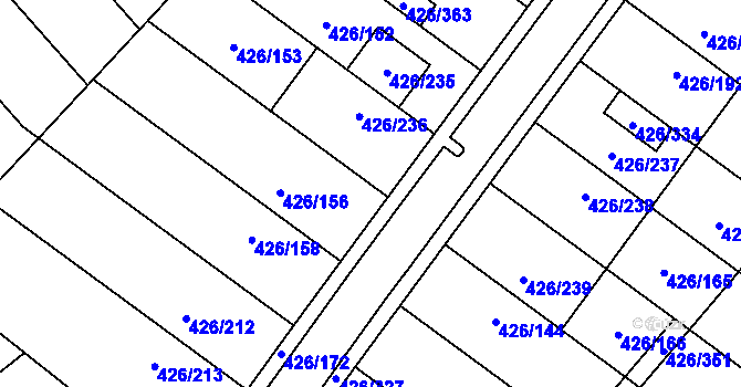 Parcela st. 426/135 v KÚ Lhota u Dobřan, Katastrální mapa