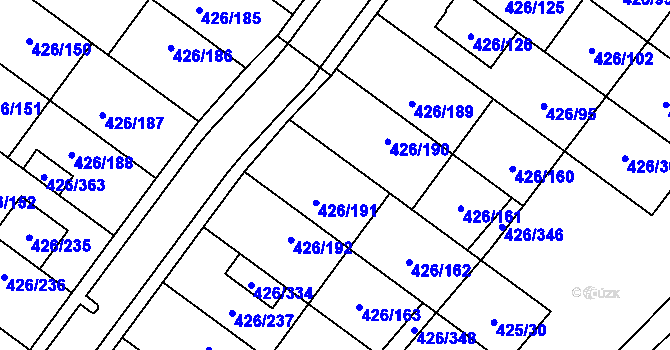 Parcela st. 426/139 v KÚ Lhota u Dobřan, Katastrální mapa
