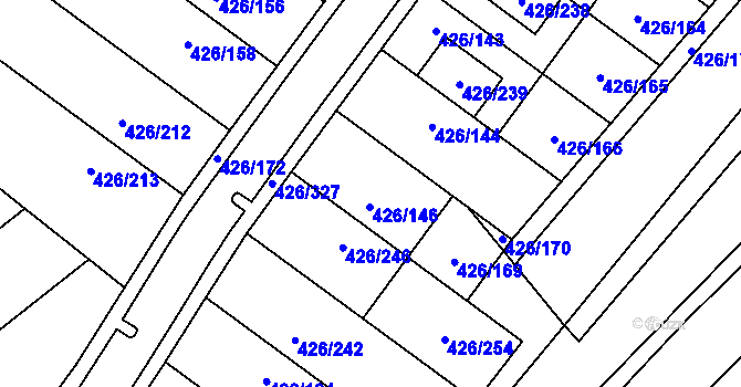 Parcela st. 426/146 v KÚ Lhota u Dobřan, Katastrální mapa