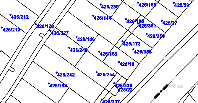 Parcela st. 426/169 v KÚ Lhota u Dobřan, Katastrální mapa