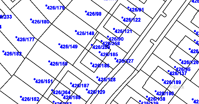 Parcela st. 426/185 v KÚ Lhota u Dobřan, Katastrální mapa