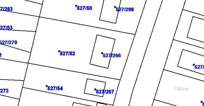 Parcela st. 527/266 v KÚ Lhota u Dobřan, Katastrální mapa