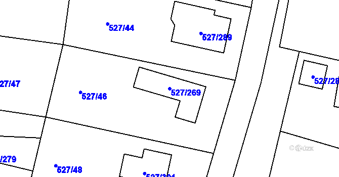 Parcela st. 527/269 v KÚ Lhota u Dobřan, Katastrální mapa