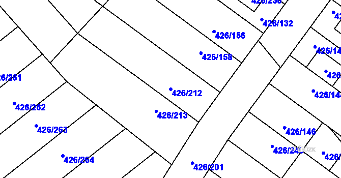Parcela st. 426/212 v KÚ Lhota u Dobřan, Katastrální mapa