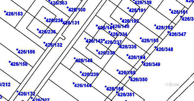 Parcela st. 426/238 v KÚ Lhota u Dobřan, Katastrální mapa