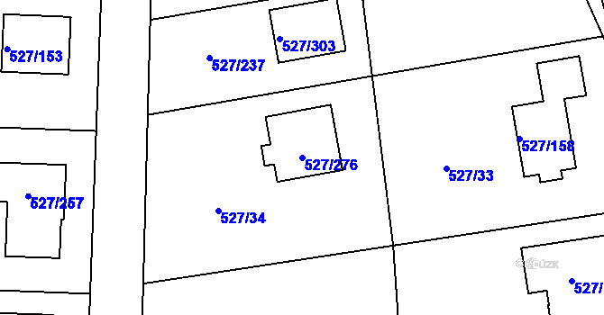 Parcela st. 527/276 v KÚ Lhota u Dobřan, Katastrální mapa