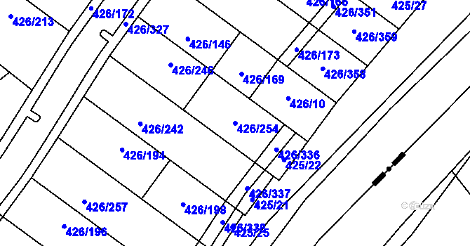 Parcela st. 426/254 v KÚ Lhota u Dobřan, Katastrální mapa