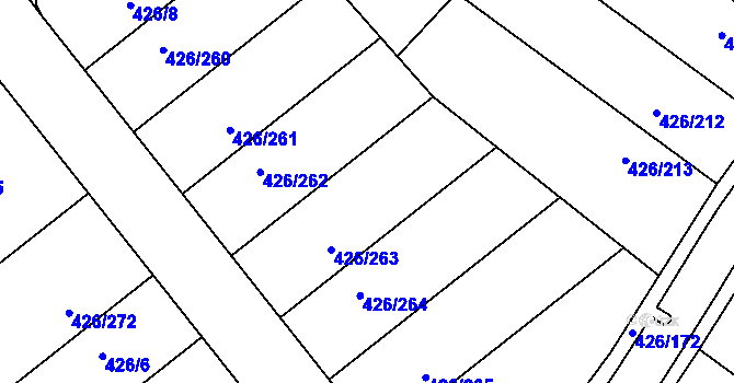 Parcela st. 426/263 v KÚ Lhota u Dobřan, Katastrální mapa