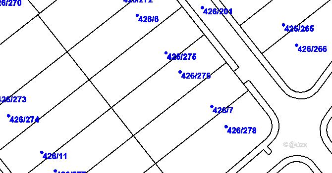 Parcela st. 426/276 v KÚ Lhota u Dobřan, Katastrální mapa