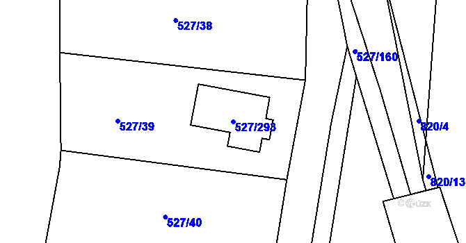 Parcela st. 527/293 v KÚ Lhota u Dobřan, Katastrální mapa