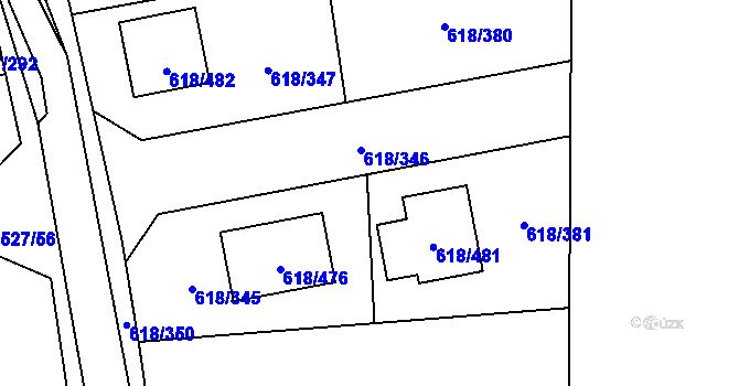 Parcela st. 618/374 v KÚ Lhota u Dobřan, Katastrální mapa