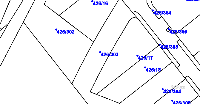 Parcela st. 426/303 v KÚ Lhota u Dobřan, Katastrální mapa