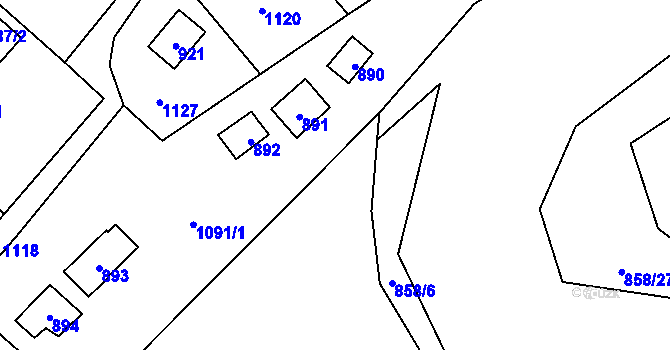 Parcela st. 768/3 v KÚ Lhota u Dobřan, Katastrální mapa