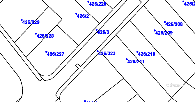 Parcela st. 426/323 v KÚ Lhota u Dobřan, Katastrální mapa