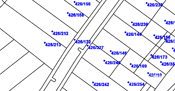 Parcela st. 426/327 v KÚ Lhota u Dobřan, Katastrální mapa