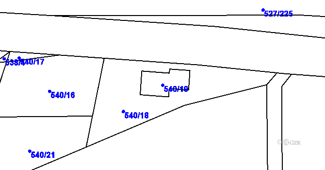 Parcela st. 540/19 v KÚ Lhota u Dobřan, Katastrální mapa
