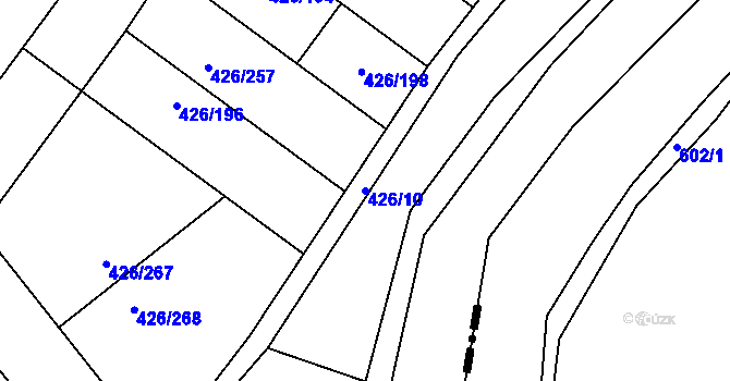 Parcela st. 426/10 v KÚ Lhota u Dobřan, Katastrální mapa