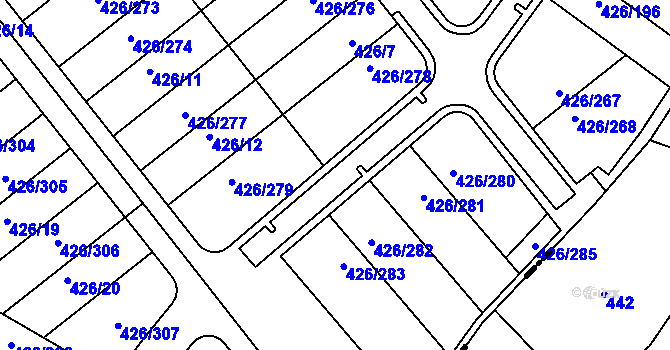 Parcela st. 426/13 v KÚ Lhota u Dobřan, Katastrální mapa