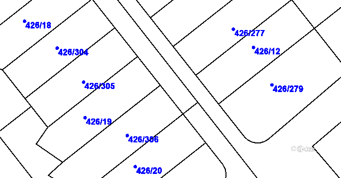 Parcela st. 426/14 v KÚ Lhota u Dobřan, Katastrální mapa