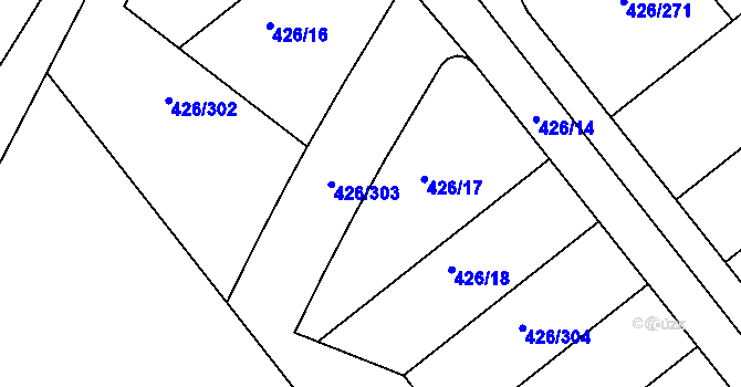 Parcela st. 426/17 v KÚ Lhota u Dobřan, Katastrální mapa