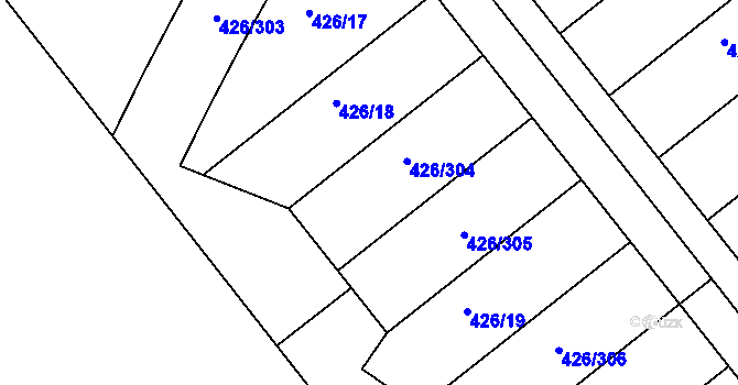 Parcela st. 426/18 v KÚ Lhota u Dobřan, Katastrální mapa
