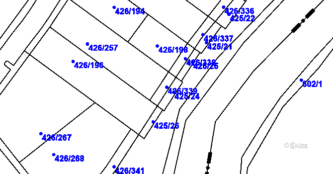 Parcela st. 426/339 v KÚ Lhota u Dobřan, Katastrální mapa