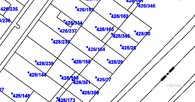 Parcela st. 426/349 v KÚ Lhota u Dobřan, Katastrální mapa