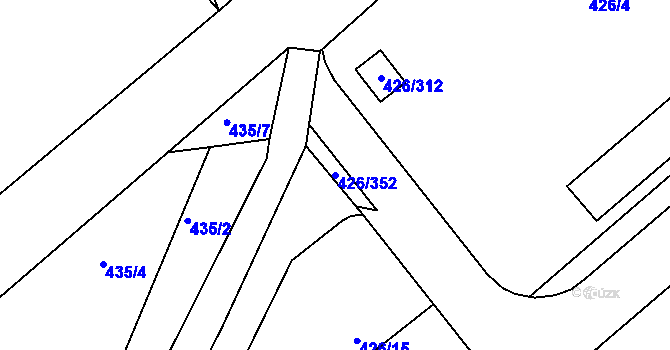 Parcela st. 426/352 v KÚ Lhota u Dobřan, Katastrální mapa