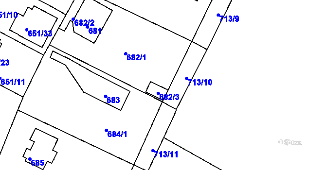 Parcela st. 713/5 v KÚ Lhota u Dobřan, Katastrální mapa
