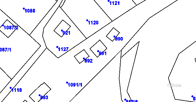 Parcela st. 891 v KÚ Lhota u Dobřan, Katastrální mapa