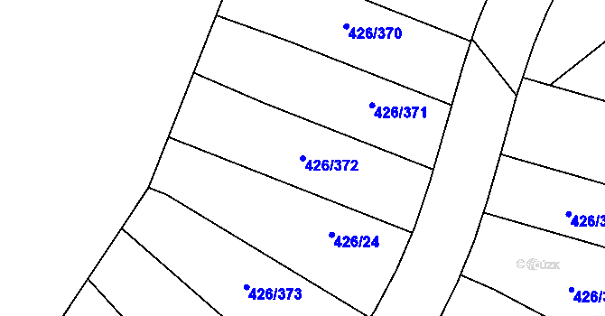 Parcela st. 426/372 v KÚ Lhota u Dobřan, Katastrální mapa