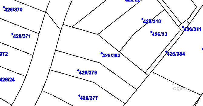 Parcela st. 426/383 v KÚ Lhota u Dobřan, Katastrální mapa