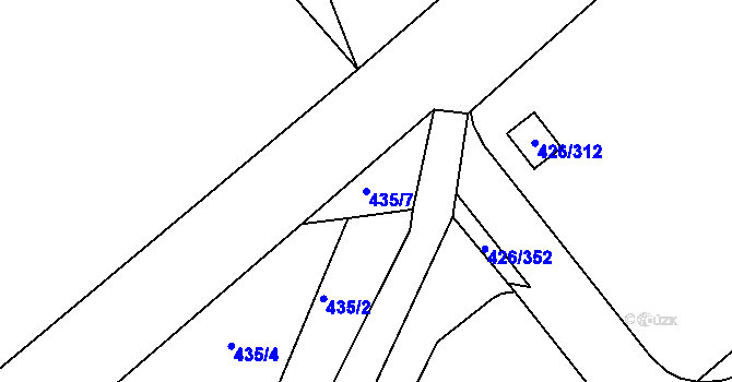 Parcela st. 435/7 v KÚ Lhota u Dobřan, Katastrální mapa