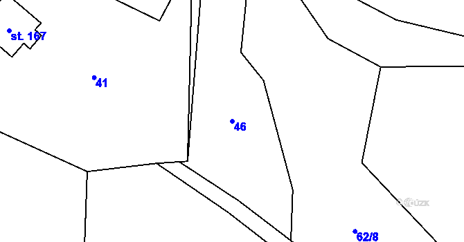 Parcela st. 46 v KÚ Lhota Komárov, Katastrální mapa