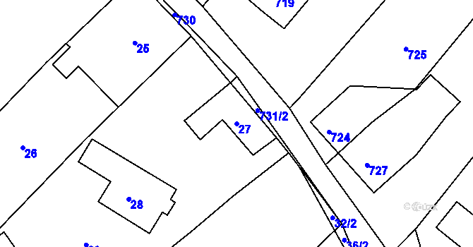 Parcela st. 27 v KÚ Lhota u Zlína, Katastrální mapa