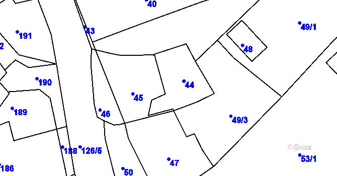Parcela st. 44 v KÚ Lhota u Zlína, Katastrální mapa