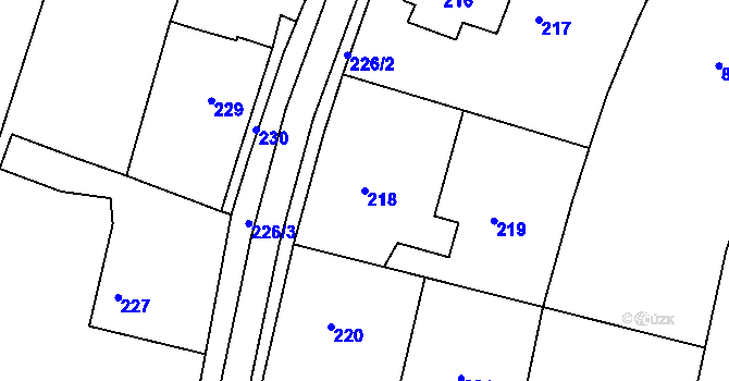 Parcela st. 218 v KÚ Lhota u Zlína, Katastrální mapa