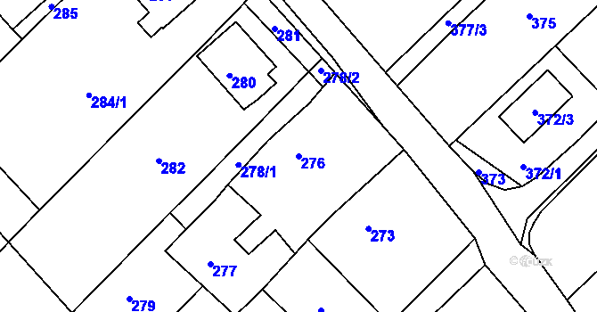 Parcela st. 276 v KÚ Lhota u Zlína, Katastrální mapa
