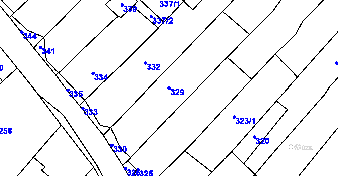 Parcela st. 329 v KÚ Lhota u Zlína, Katastrální mapa