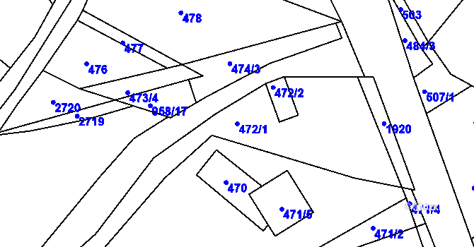 Parcela st. 472/1 v KÚ Lhota u Zlína, Katastrální mapa